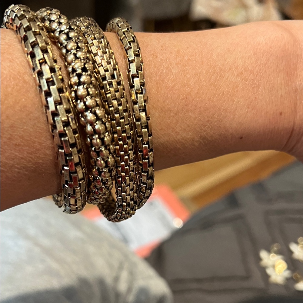 Elegant Gold and Silver Bracelet Set